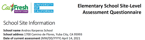 TRIENNIAL ASSESSMENT RESULTS